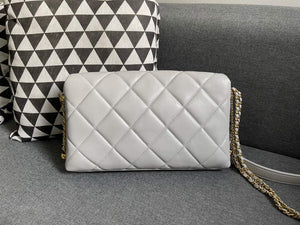 Chanel AS2563 Flap Bag Lambskin Gold Metal Gray - Default Title - View 6