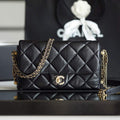 Chanel AS2563 Flap Bag Lambskin Gold Metal Black - Default Title - View 1