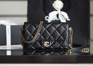 Chanel AS2563 Flap Bag Lambskin Gold Metal Black - Default Title - View 1