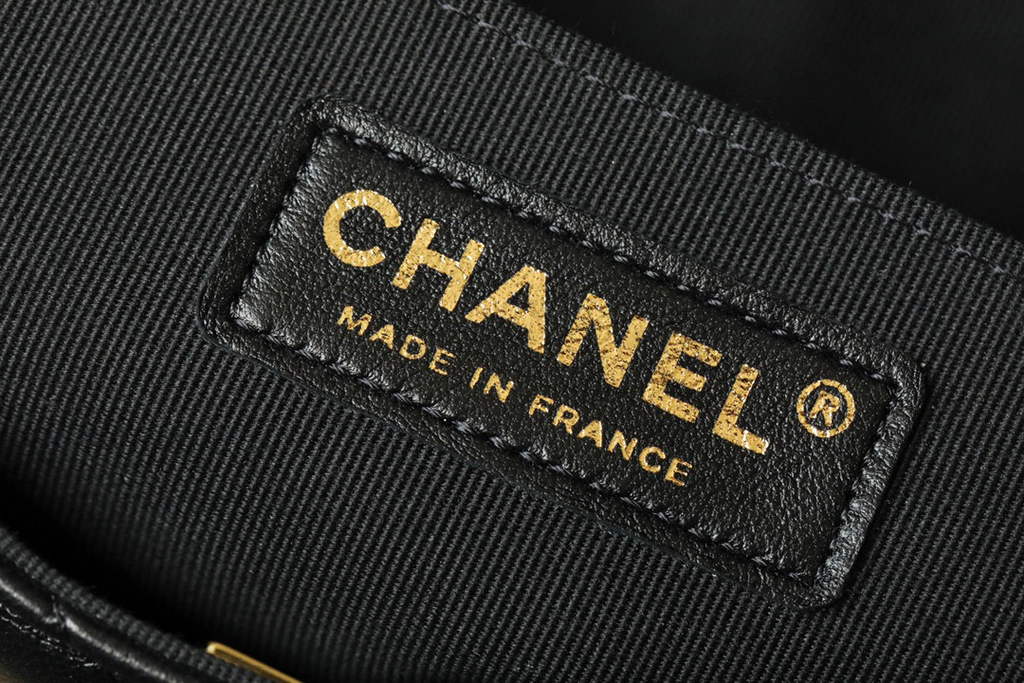 Chanel AS2563 Flap Bag Lambskin Gold Metal Black