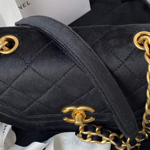 Chanel AS2597 Mini Flap Bag Velvet & Gold Tone Metal Black - Default Title - View 9
