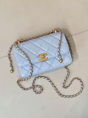 Chanel AS2615 Woc Wallet on Chain Calfskin Bag Light Blue - Default Title - View 4