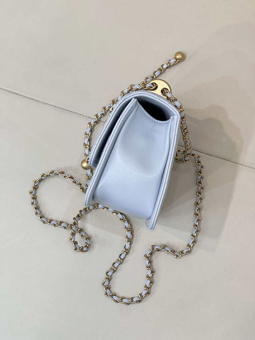Chanel AS2615 Woc Wallet on Chain Calfskin Bag Light Blue