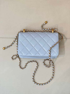 Chanel AS2615 Woc Wallet on Chain Calfskin Bag Light Blue - Default Title - View 7