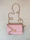 Chanel AS2615 Woc Wallet on Chain Calfskin Bag Light Pink