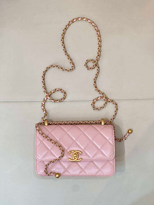Chanel AS2615 Woc Wallet on Chain Calfskin Bag Light Pink - Default Title - View 1