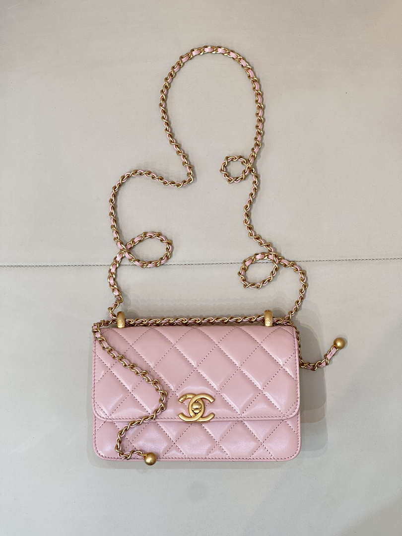 Chanel AS2615 Woc Wallet on Chain Calfskin Bag Light Pink