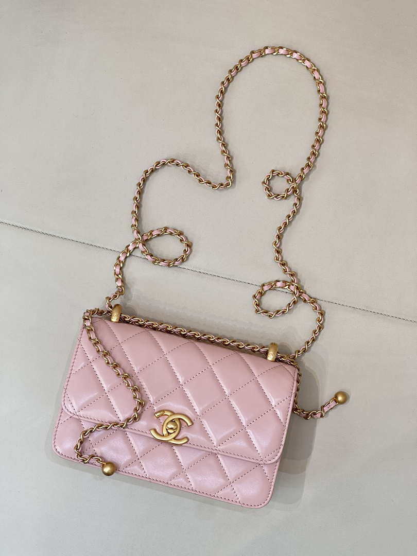 Chanel AS2615 Woc Wallet on Chain Calfskin Bag Light Pink - Default Title - View 2