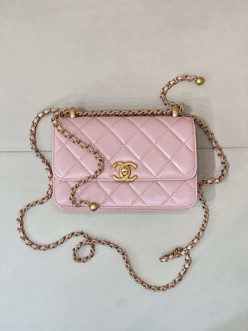 Chanel AS2615 Woc Wallet on Chain Calfskin Bag Light Pink