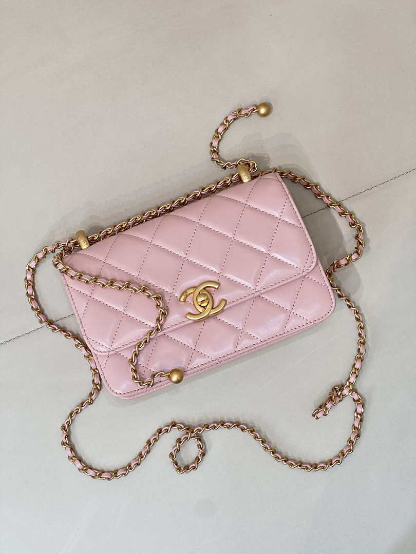 Chanel AS2615 Woc Wallet on Chain Calfskin Bag Light Pink