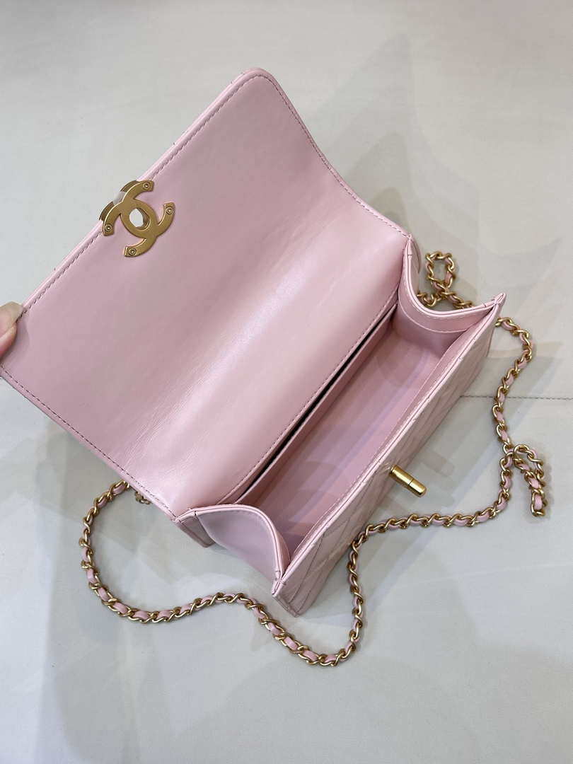 Chanel AS2615 Woc Wallet on Chain Calfskin Bag Light Pink - Default Title - View 6