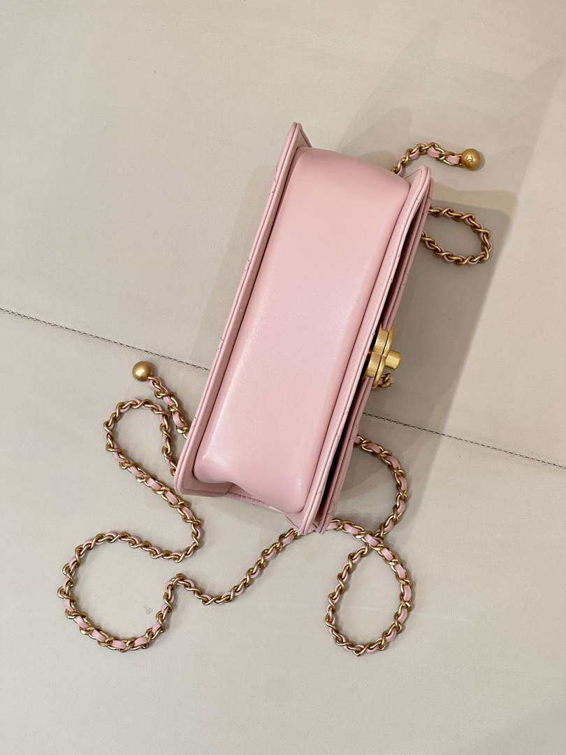 Chanel AS2615 Woc Wallet on Chain Calfskin Bag Light Pink