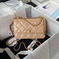 Chanel AS2615 Woc Wallet on Chain with Gold Charm Mini Vintage Calfskin Bag Apricot - Default Title - View 1