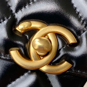 Chanel AS2615 Woc Wallet on Chain with Gold Charm Mini Vintage Calfskin Bag Black - Default Title - View 3