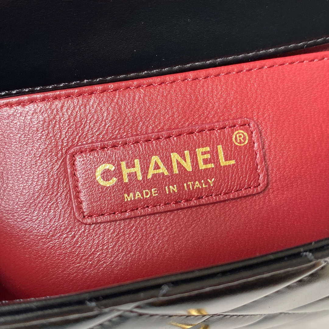 Chanel AS2615 Woc Wallet on Chain with Gold Charm Mini Vintage Calfskin Bag Black - Default Title - View 8