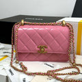 Chanel AS2615 Woc Wallet on Chain with Gold Charm Mini Vintage Calfskin Bag Pink - Default Title - View 1