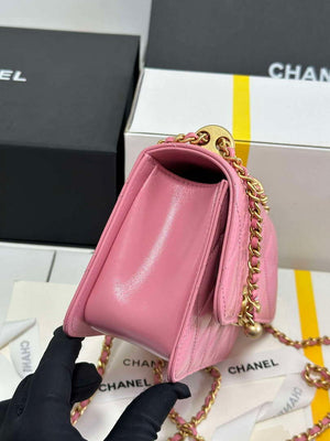 Chanel AS2615 Woc Wallet on Chain with Gold Charm Mini Vintage Calfskin Bag Pink - Default Title - View 5
