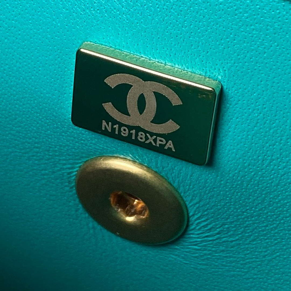 Chanel AS2615 Woc Wallet on Chain with Gold Charm Mini Vintage Calfskin Bag