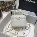 Chanel AS2630 Small Vanity Case Lambskin gold-tone metal White - Default Title - View 1