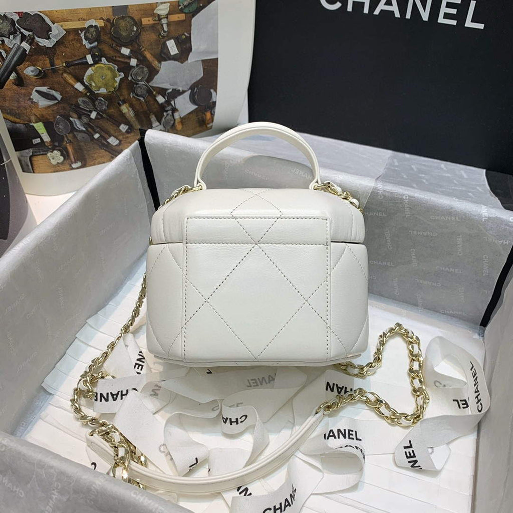 Chanel AS2630 Small Vanity Case Lambskin gold-tone metal White