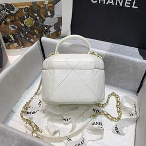 Chanel AS2630 Small Vanity Case Lambskin gold-tone metal White - Default Title - View 2