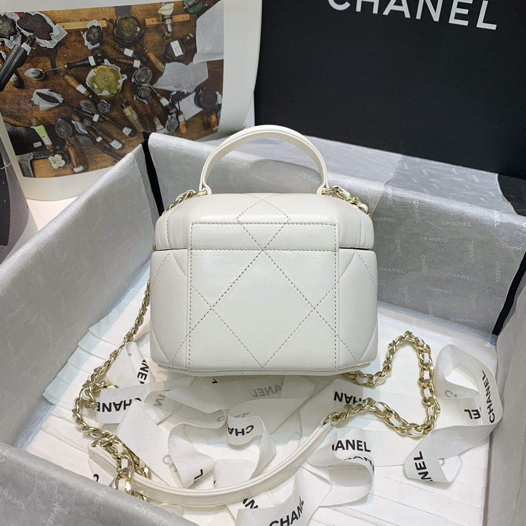 Chanel AS2630 Small Vanity Case Lambskin gold-tone metal White