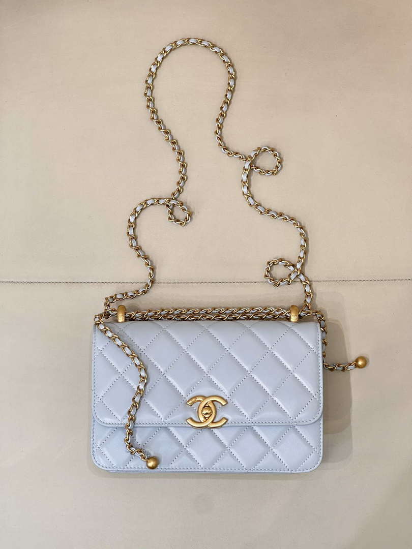 Chanel AS2649 Woc Wallet on Chain Calfskin Bag Blue