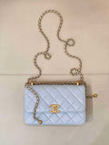 Chanel AS2649 Woc Wallet on Chain Calfskin Bag Blue