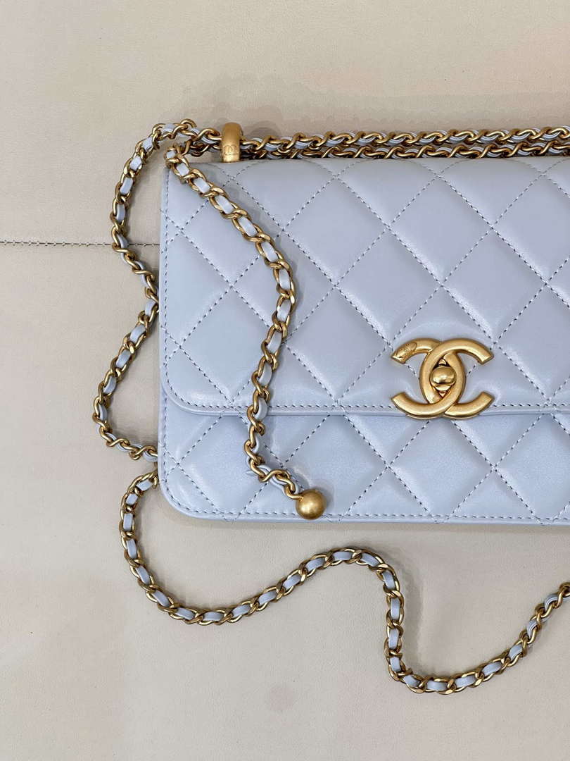 Chanel AS2649 Woc Wallet on Chain Calfskin Bag Blue - Default Title - View 6