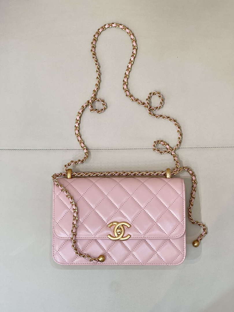 Chanel AS2649 Woc Wallet on Chain Calfskin Bag Pink