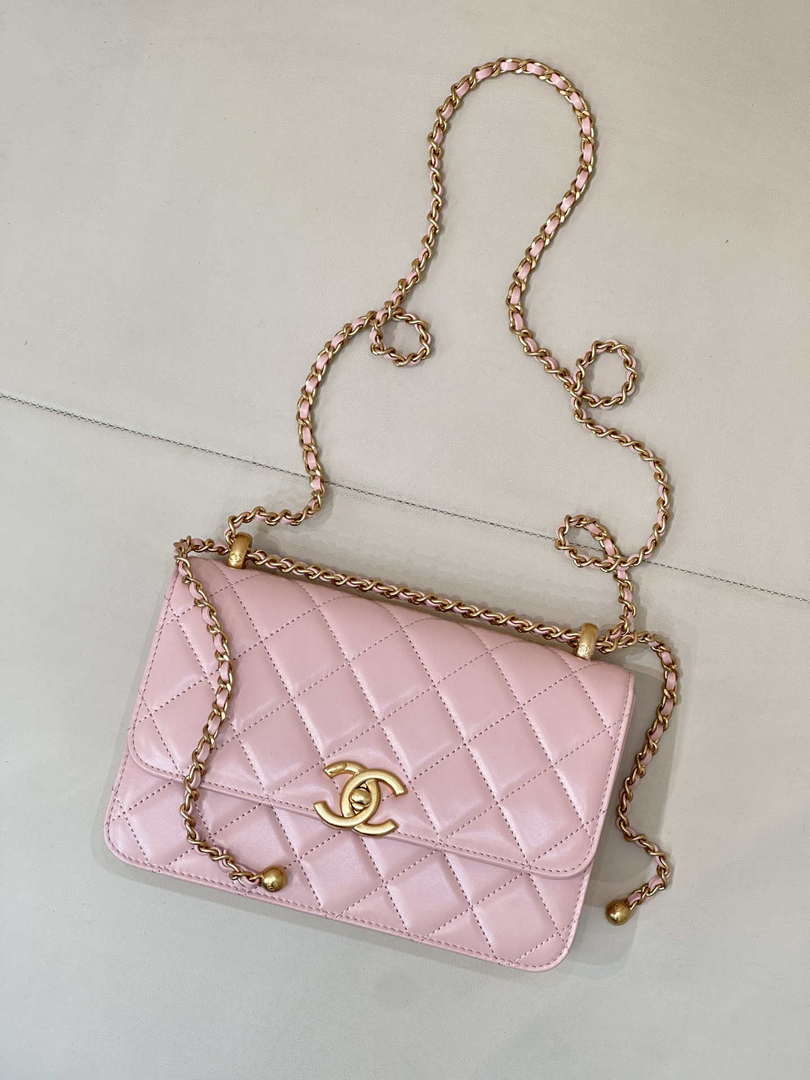 Chanel AS2649 Woc Wallet on Chain Calfskin Bag Pink