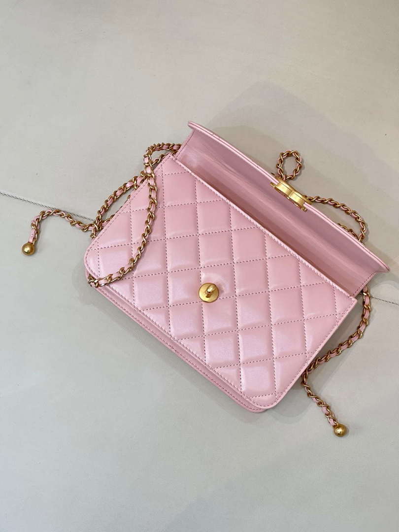 Chanel AS2649 Woc Wallet on Chain Calfskin Bag Pink