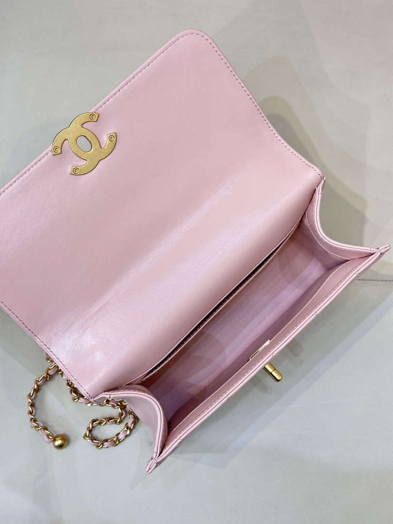 Chanel AS2649 Woc Wallet on Chain Calfskin Bag Pink