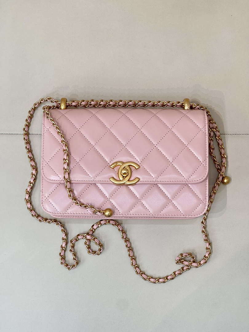 Chanel AS2649 Woc Wallet on Chain Calfskin Bag Pink