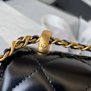 Chanel AS2649 Woc Wallet on Chain with Gold Charm Small Vintage Calfskin Bag Black - Default Title - View 5
