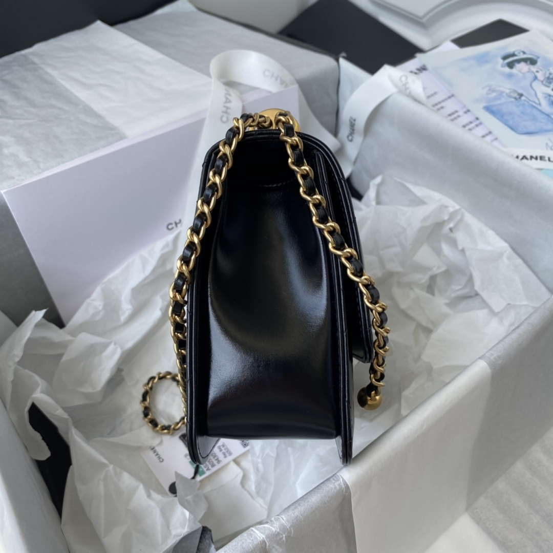 Chanel AS2649 Woc Wallet on Chain with Gold Charm Small Vintage Calfskin Bag Black - Default Title - View 6
