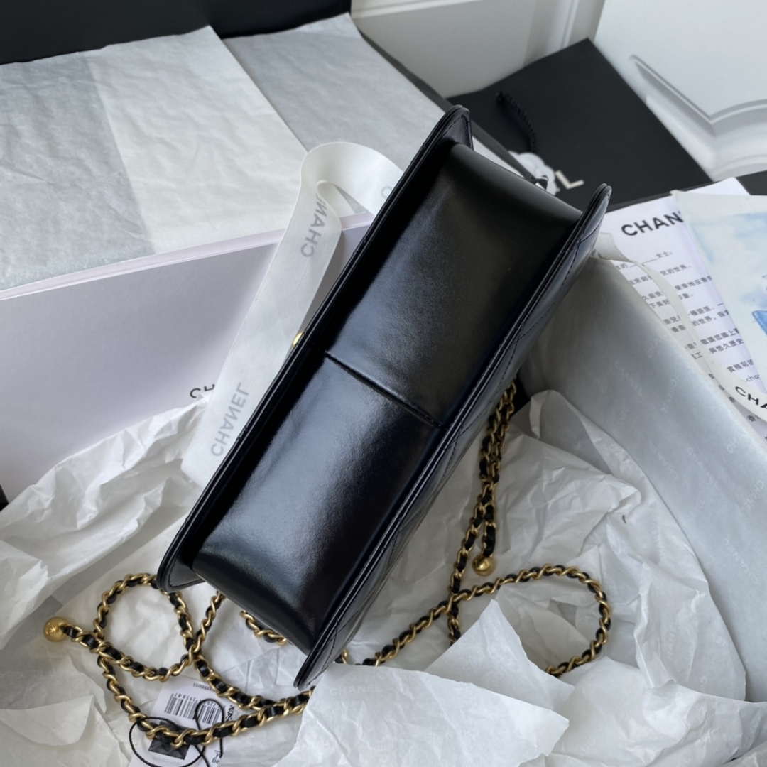Chanel AS2649 Woc Wallet on Chain with Gold Charm Small Vintage Calfskin Bag Black