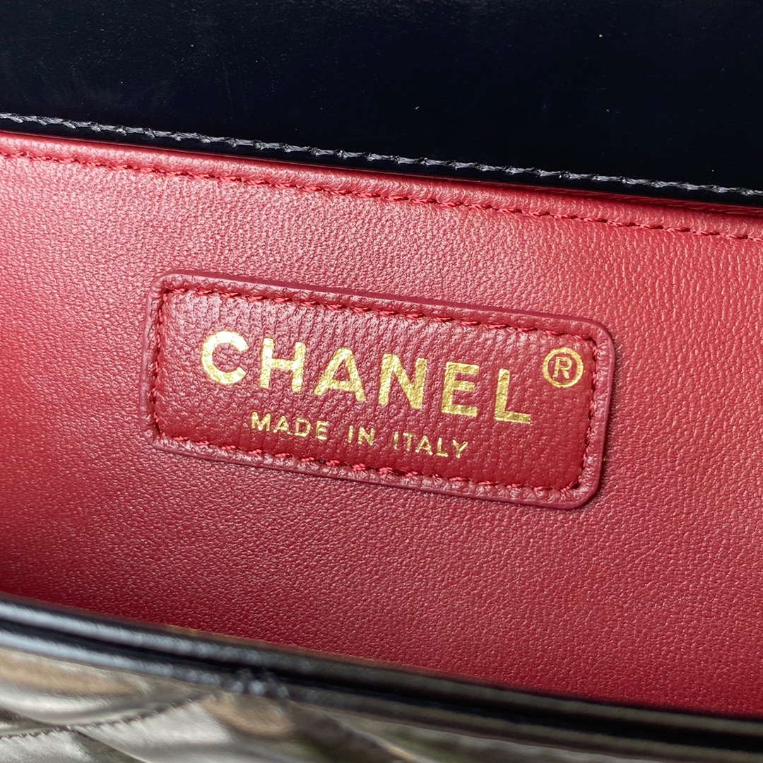 Chanel AS2649 Woc Wallet on Chain with Gold Charm Small Vintage Calfskin Bag Black - Default Title - View 9