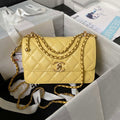 Chanel AS2649 Woc Wallet on Chain with Gold Charm Small Vintage Calfskin Bag Yellow - Default Title - View 1
