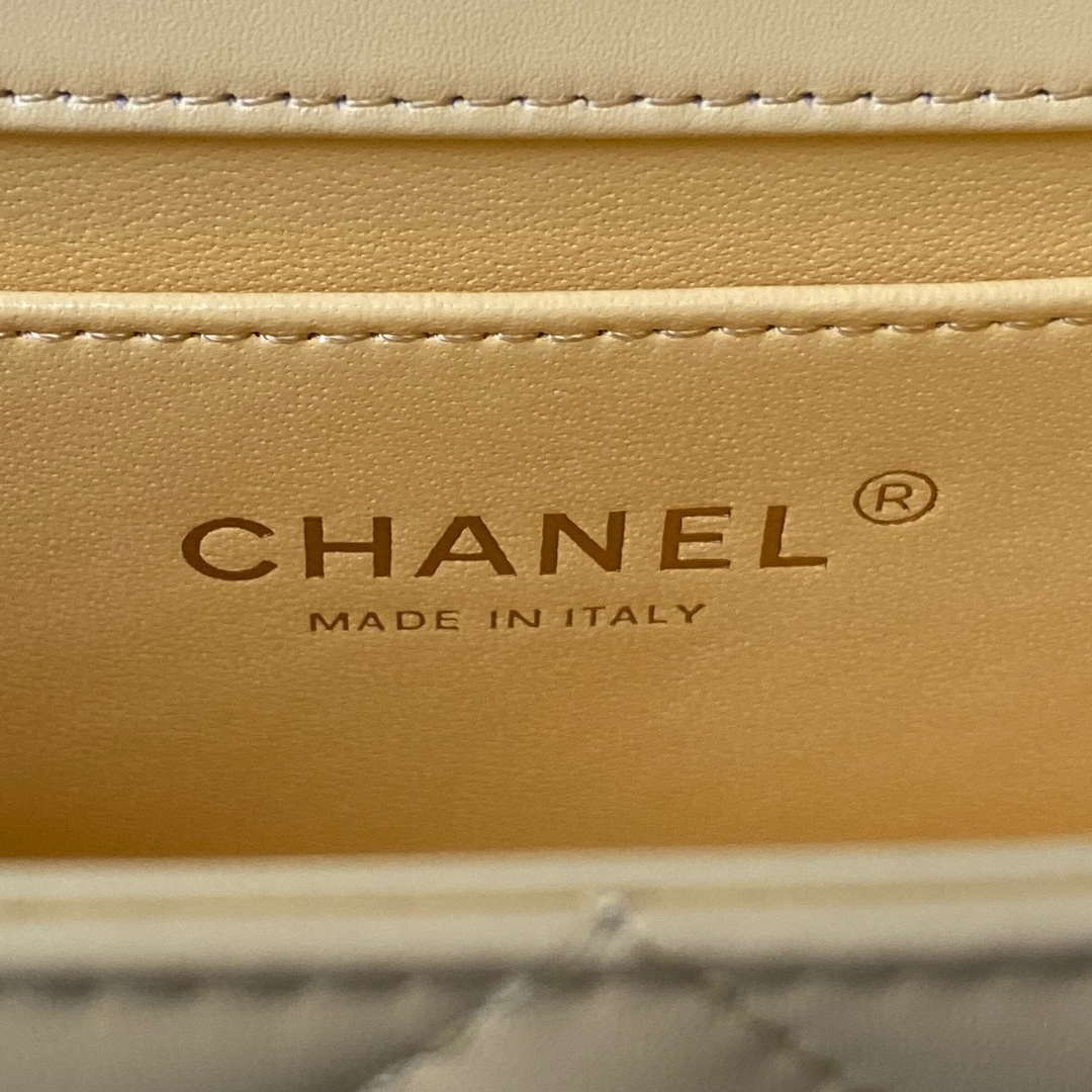 Chanel AS2649 Woc Wallet on Chain with Gold Charm Small Vintage Calfskin Bag Yellow - Default Title - View 8