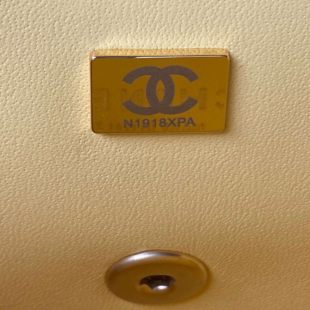 Chanel AS2649 Woc Wallet on Chain with Gold Charm Small Vintage Calfskin Bag Yellow - Default Title - View 9