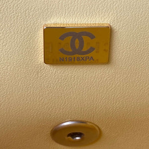 Chanel AS2649 Woc Wallet on Chain with Gold Charm Small Vintage Calfskin Bag Yellow - Default Title - View 9