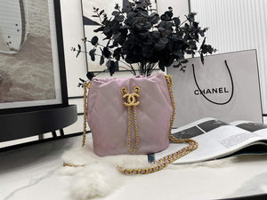 Chanel AS2859 Bucket Bag Shoulder Bag Shiny Grained Calfskin Light Pink - Default Title - View 1