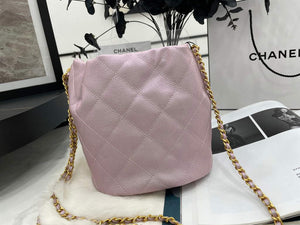 Chanel AS2859 Bucket Bag Shoulder Bag Shiny Grained Calfskin Light Pink - Default Title - View 3