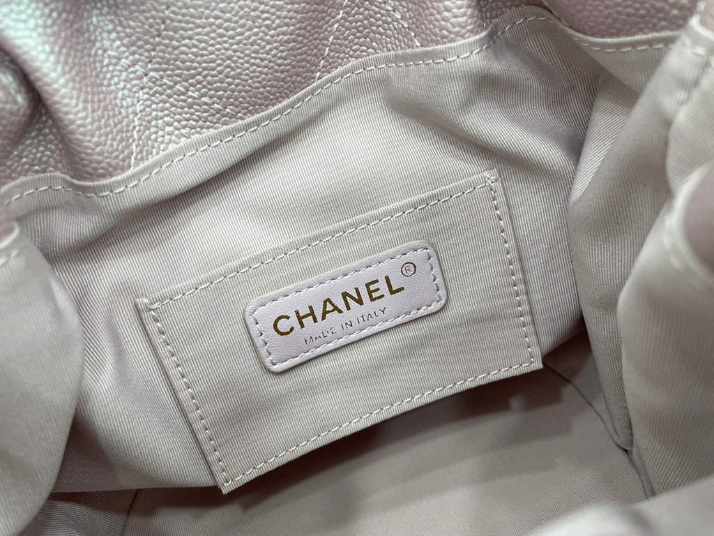 Chanel AS2859 Bucket Bag Shoulder Bag Shiny Grained Calfskin Light Pink