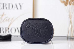 Chanel AS2859 Bucket Bag Shoulder Bag Shiny Grained Calfskin Navy Blue - Default Title - View 7
