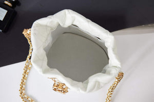 Chanel AS2859 Bucket Bag Shoulder Bag Shiny Grained Calfskin White - Default Title - View 8