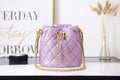 Chanel AS2859 Bucket Bag Shoulder Bag Shiny Grained Calfskin Purple
