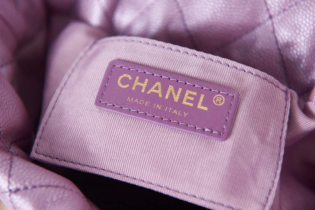 Chanel AS2859 Bucket Bag Shoulder Bag Shiny Grained Calfskin Purple