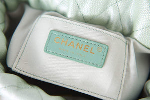 Chanel AS2859 Bucket Bag Shoulder Bag Shiny Grained Calfskin Light Green - Default Title - View 9